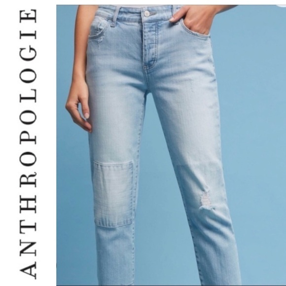 Anthropologie Pilcro Hyphen Distressed Frayed Hem Boyfriend Jeans - Picture 1 of 11